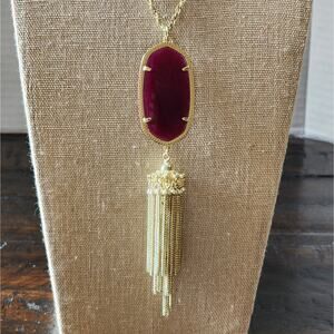 Kendra Scott rasberry illusion? and gold Rayne‎ necklace